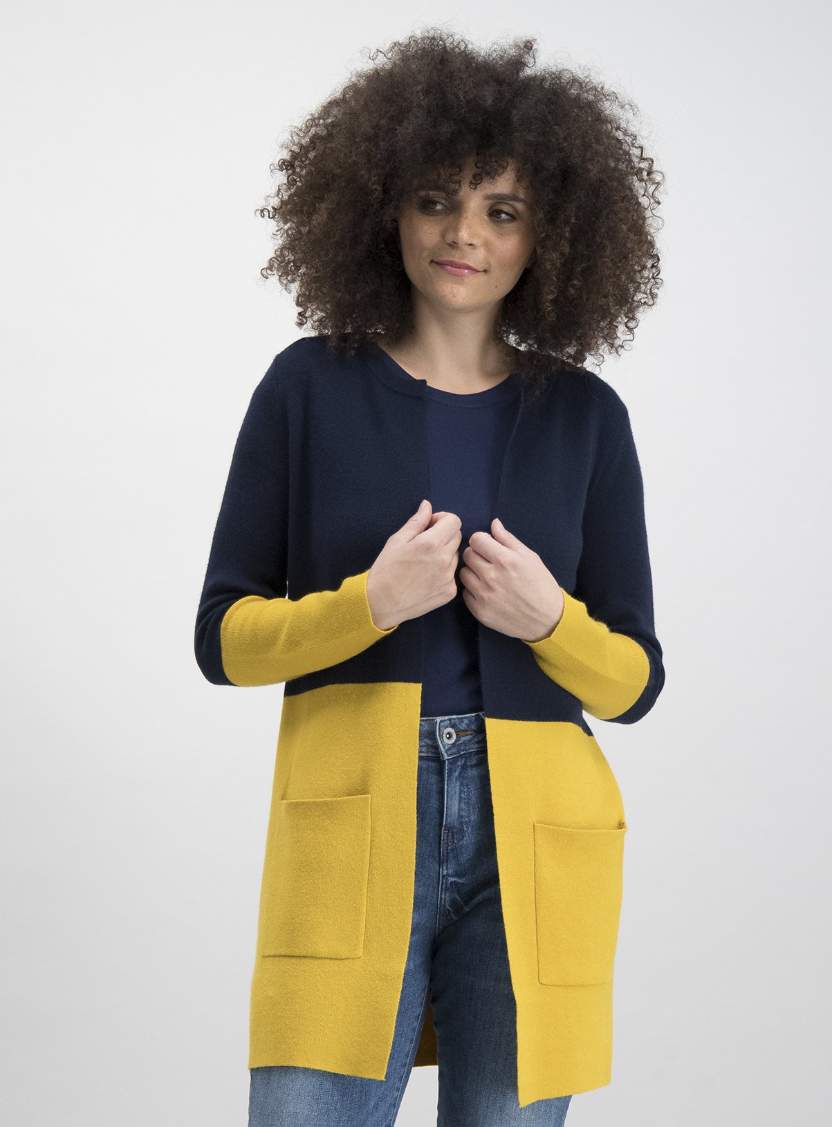 colour block coatigan